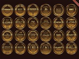 Luxury premium golden badges and labels vector