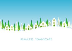 Seamless townscape, vector illustration.