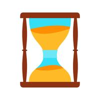 Icono de reloj de arena plana multi color vector