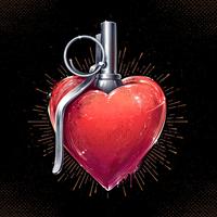 Corazón granada arte vector