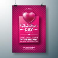 Valentines Day Party Flyer Design  vector