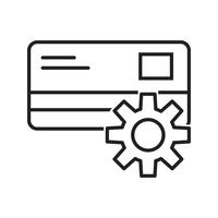 Icono de línea de configuración de pago negro vector