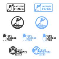 Lactose free icons set. vector