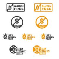 Conjunto de iconos sin gluten. vector