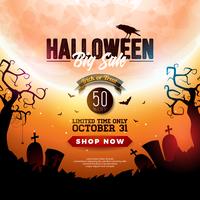 Halloween Sale banner illustration  vector