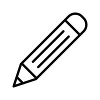 Icono de línea de lápiz negro vector