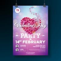 Valentines Day Party Flyer Design vector