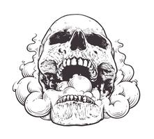 Smoking Skull Art vector