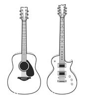 Electric and Acoustic Guitars vector