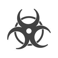 Bio hazard glyph black icon vector