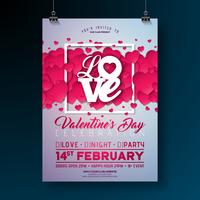 Valentines Day Party Flyer Design  vector