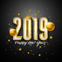 2019 Happy New Year illustration  vector