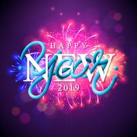 Feliz año nuevo 2019 vector