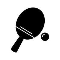 Icono de ping pong glifo negro vector