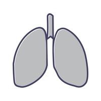 Lungs line filled icon vector