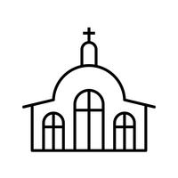 Icono de linea de iglesia negro vector