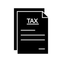 Tax form glyph black icon vector