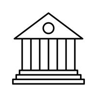 Icono de linea de banco negro vector