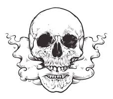 Smoking Skull Art vector