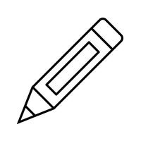 Pencil line black icon vector
