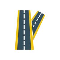 Linked road glyph multi color vector