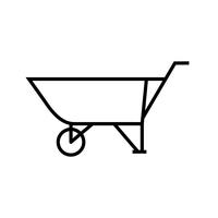 wheelbarrow line black icon vector