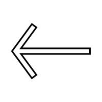 Left arrow line black icon vector