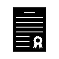 Diploma glyph black icon vector