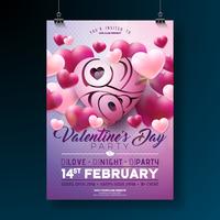 Valentines Day Party Flyer  vector