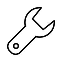 Wrench line black icon vector