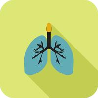 Lungs flat long shadow icon