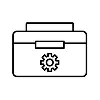 Caja de herramientas icono de línea negra vector