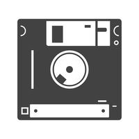 Diskette glyph black icon vector