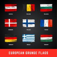 Grunge Flags Vector Set