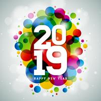 2019 feliz año nuevo ilustración vector