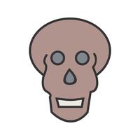 Skull x ray line filled icon vector