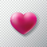 Valentines Day Background with glossy heart vector