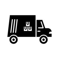 Cargo glyph black icon vector