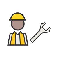 Under maintenance line filled icon vector