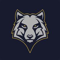 Lobo mascota vector icono