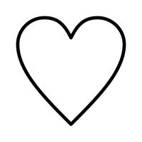 Heart  line black icon