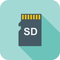 Data storage flat long shadow icon vector