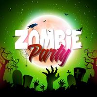 Ilustración de Halloween Zombie Party vector