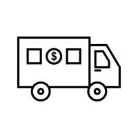 Security van  line black icon vector