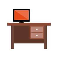 Desk flat multi color icon vector