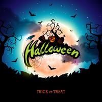 Happy Halloween banner illustration  vector