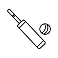 Bat and ball line icono negro vector