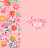 Spring sale banner. vector