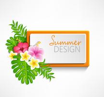 Summer red frame vector