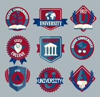 Vector set of university and college school badges.